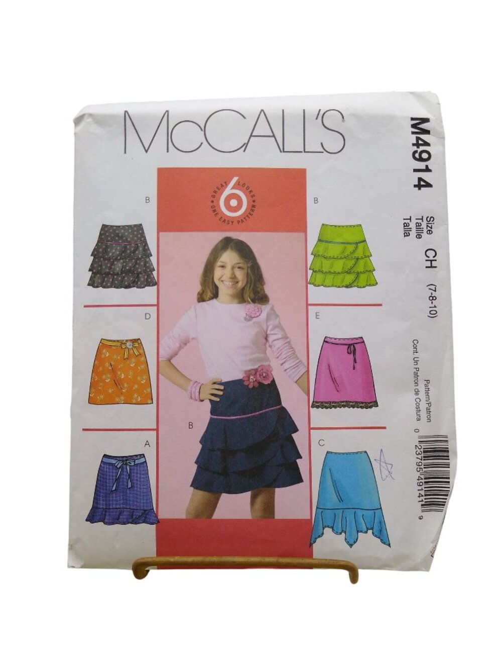 UNCUT Sewing PATTERN McCalls M4914, Girls 2005 Skirts, Child Size 7 8 10